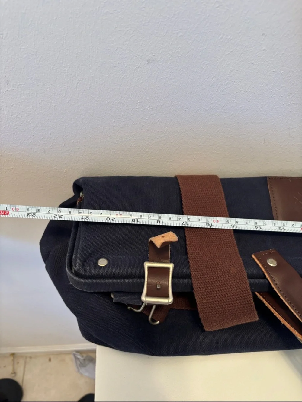 Line of Trade Navy Canvas Weekender Leather Trim and Adjustable Strap
